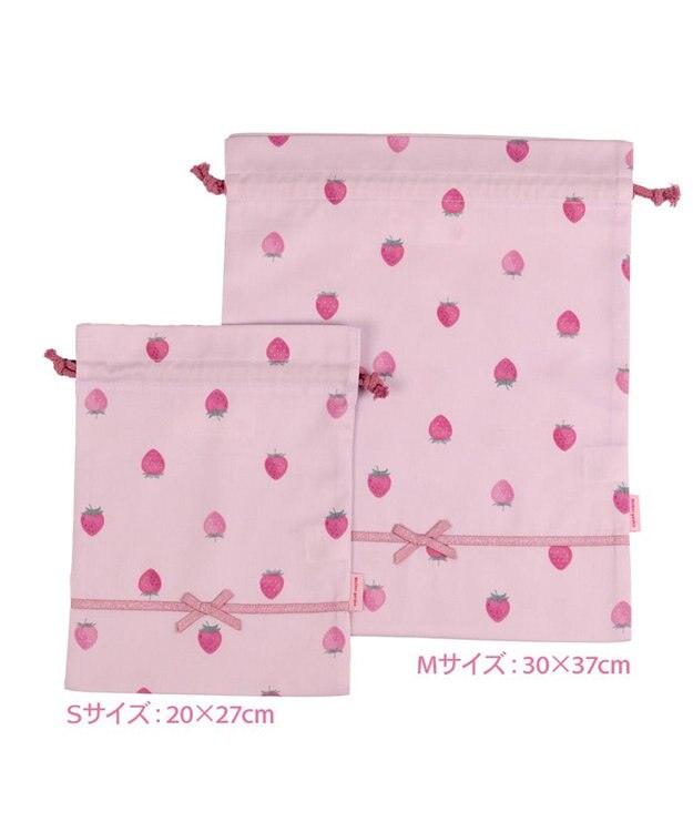 Mother garden マザーガーデン 野いちご 巾着 小《レトロストロベリー柄》 レトロストロベリー柄