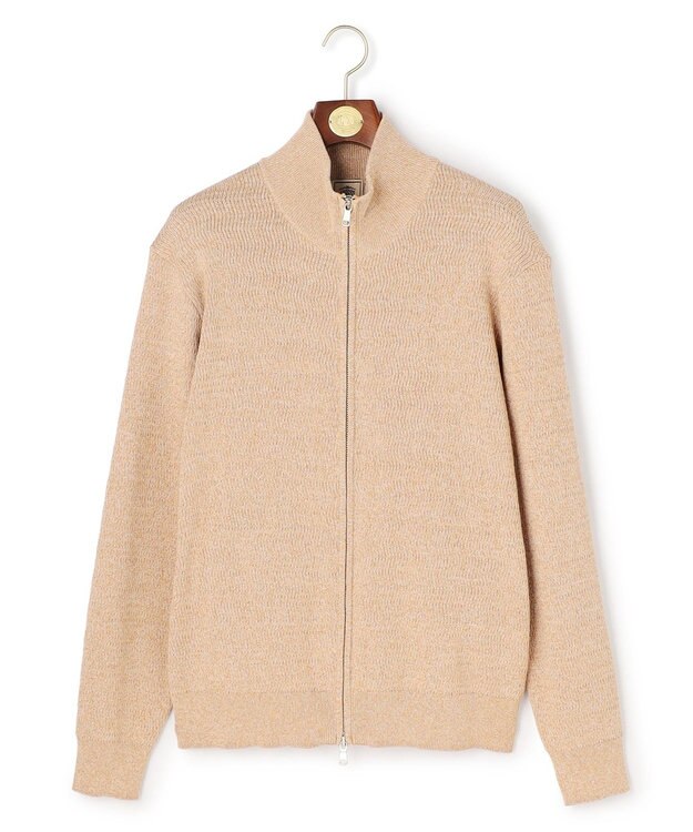 J.PRESS MEN ギマコットンフルジップ カーディガン ベージュ系