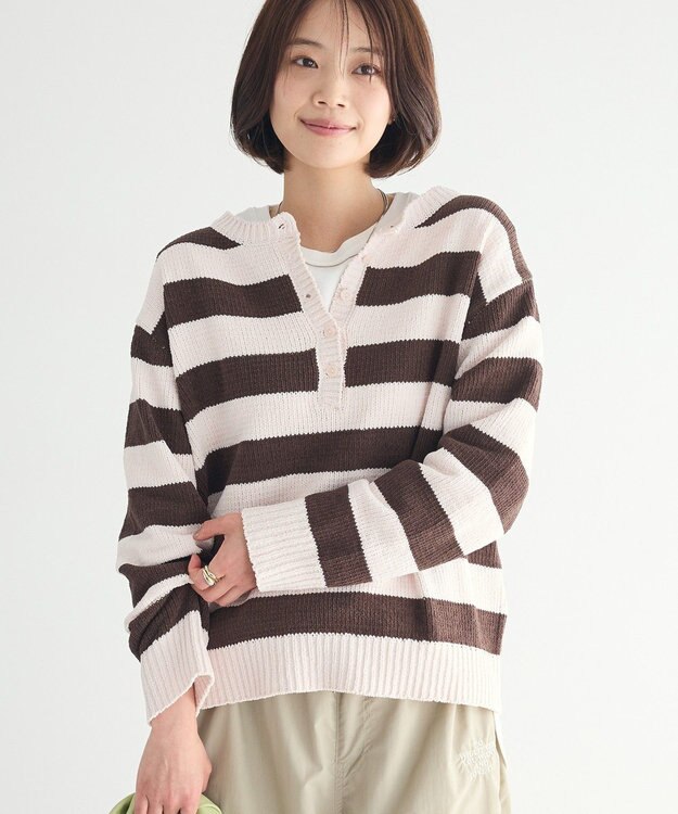 CRAFT STANDARD BOUTIQUE ヘンリーネックモールニットプルオーバー Pink