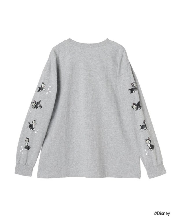 earth music&ecology Ｄｉｓｎｅｙ／袖プリントフィガロロンＴ Gray Mixture