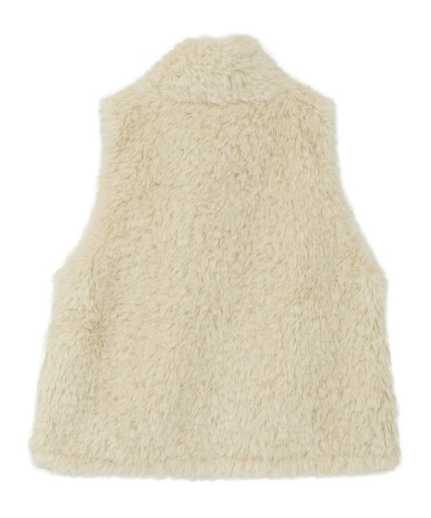 YECCA VECCA カーリーファーZIPジレ Beige