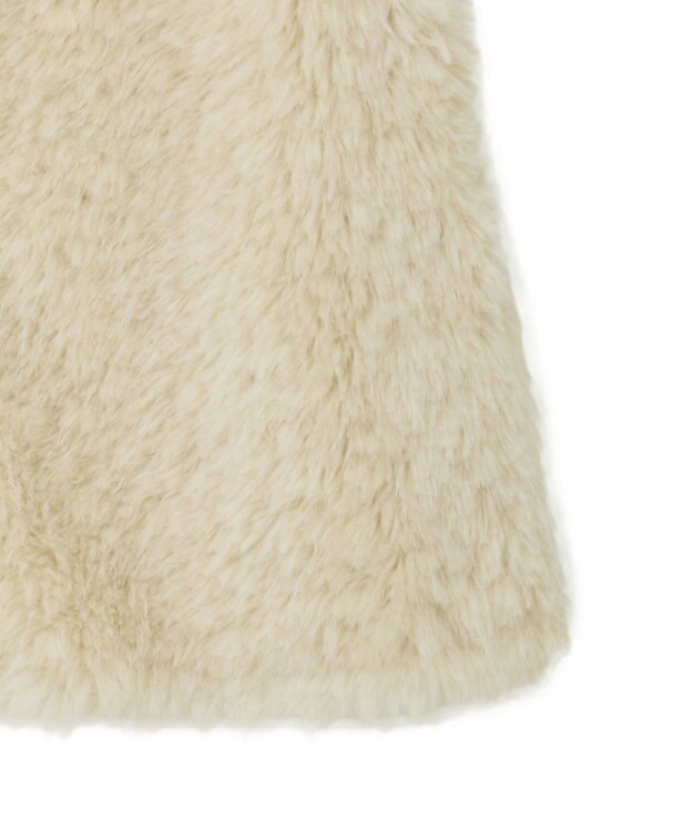 YECCA VECCA カーリーファーZIPジレ Beige