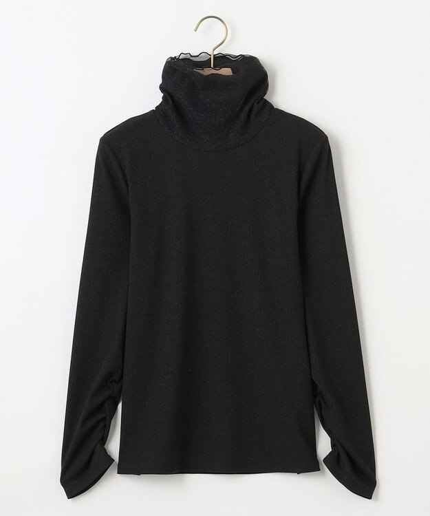 組曲 S ラメチュールコンビタートル カットソー ブラック系