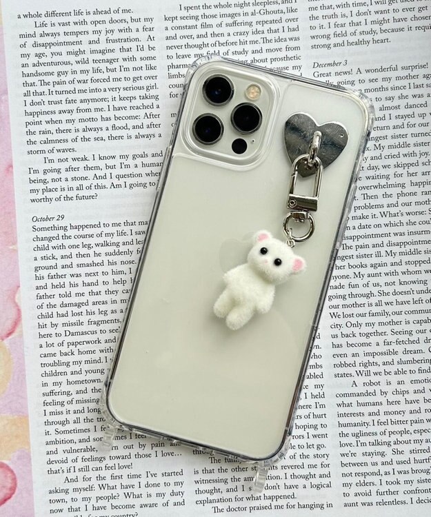 WEGO フロッキーくまキーホルダー ホワイト