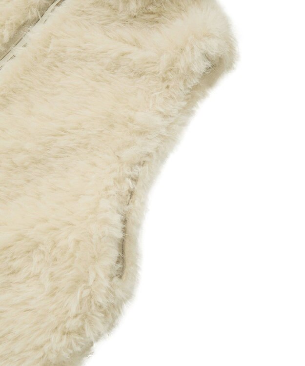 YECCA VECCA カーリーファーZIPジレ Beige