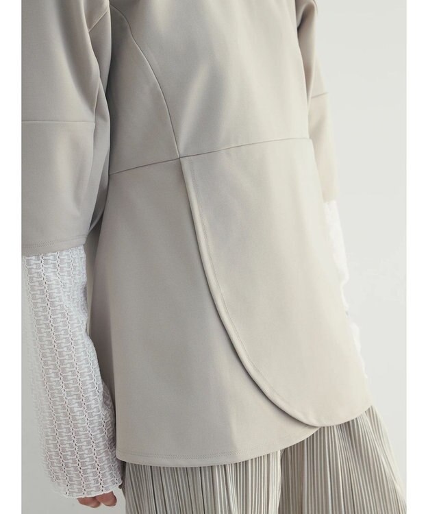 Green Parks armonia. ペプラム切替トップス Gray Beige