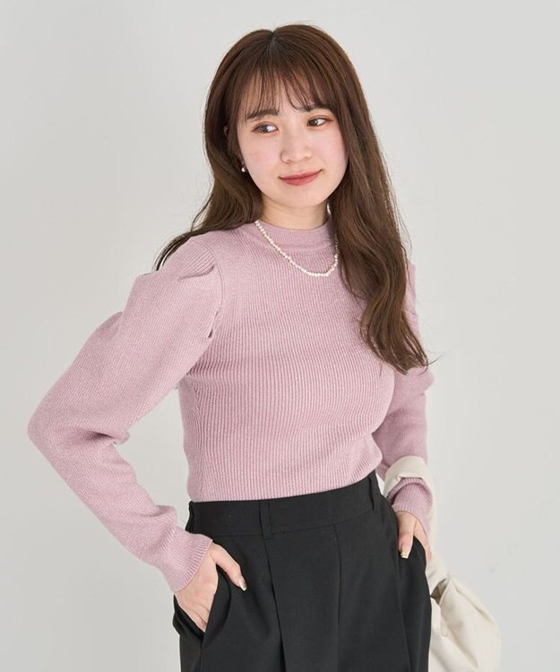 Green Parks ・ｓｗｉｎｇ　ｂｙ　ラメニットパワーショルダー Pink