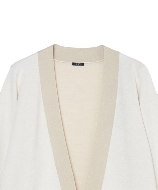 JOSEPH ウールシルクバイカラー　カーディガン Ivory Combo