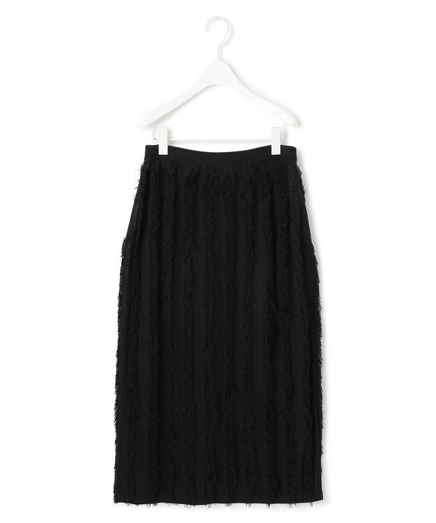 ICB 【洗える】カットジャガード ニットスカート ブラック系