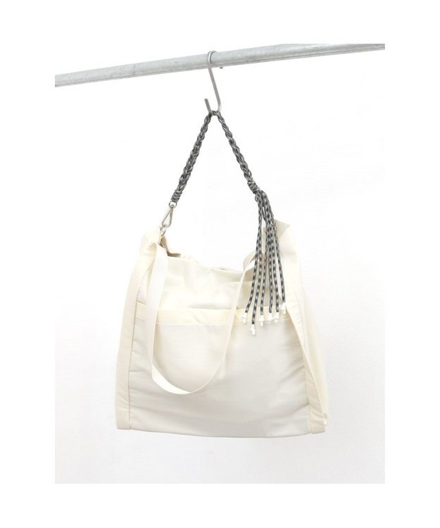 UNBILLION カシュカシュ cachecache / コード編みハンドルビッグナイロントート アイボリー