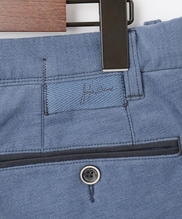 JOSEPH ABBOUD 【キングサイズ・ウエストも伸びる！/2WAYストレッチ/暖かい/オーガニック】オーガニックコットン ウオーム パンツ ブルー系