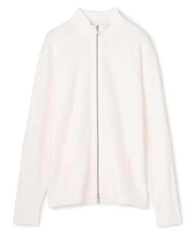 JOSEPH HOMME 【新柄】 ヴィスコースリンクス　ハイネックジップアップカーディガン ホワイト系
