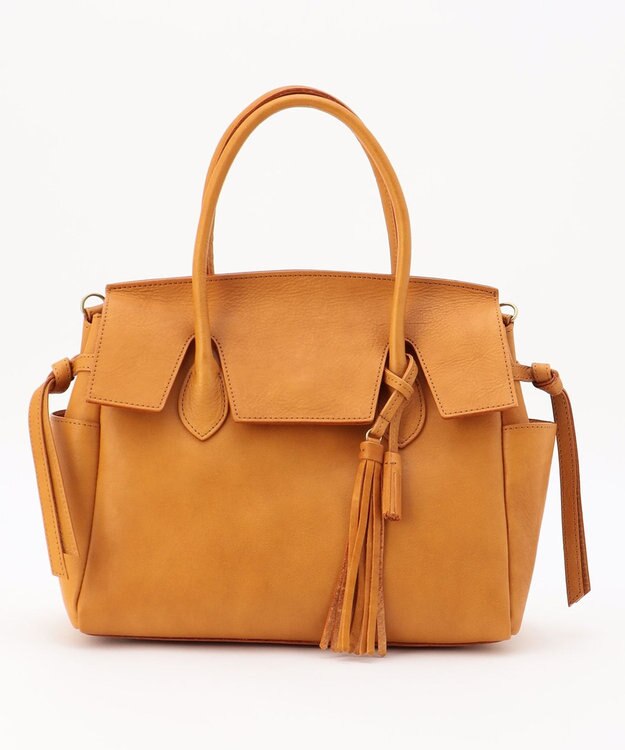 UNBILLION 【テレビ ドラマ着用アイテム】perche 姫路オイルレザーフラップ付きトートバッグS キャメル