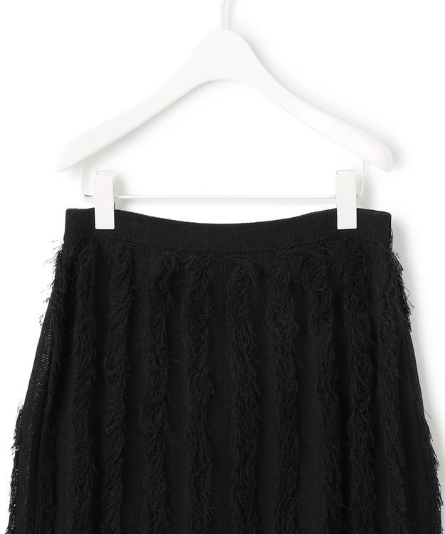 ICB 【洗える】カットジャガード ニットスカート ブラック系