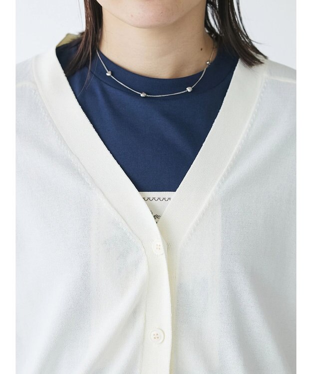 CRAFT STANDARD BOUTIQUE UVカット/接触冷感/マシンウォッシャブル/Vネックニットカーディガン Ivory