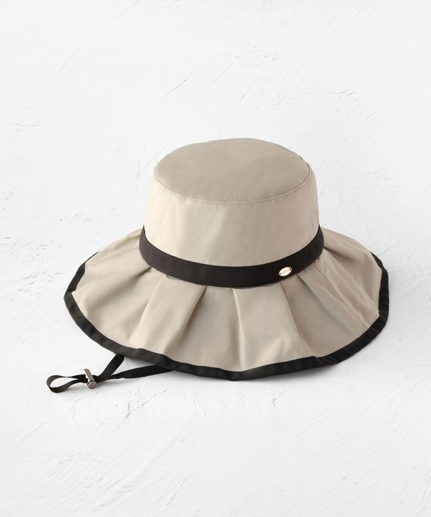 TOCCA 【UV99%以上カット・吸水速乾・抗菌防臭・洗える・サイズ調整可・強撥水】FRILL RAIN HAT レインハット ベージュ系