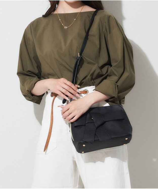 LA BAGAGERIE 【maison vert】【多収納】リボンショルダー ブラック