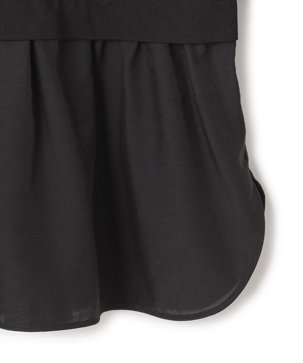 23区 【洗える】シアータフタ コンビ カットソー ブラック系