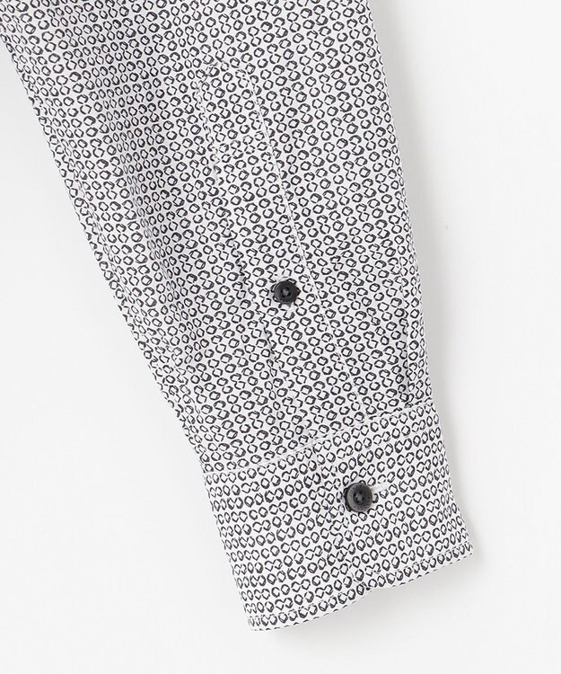 JOSEPH ABBOUD 【オーガニックコットン】リヨセルリネンプリント シャツ ホワイト系4