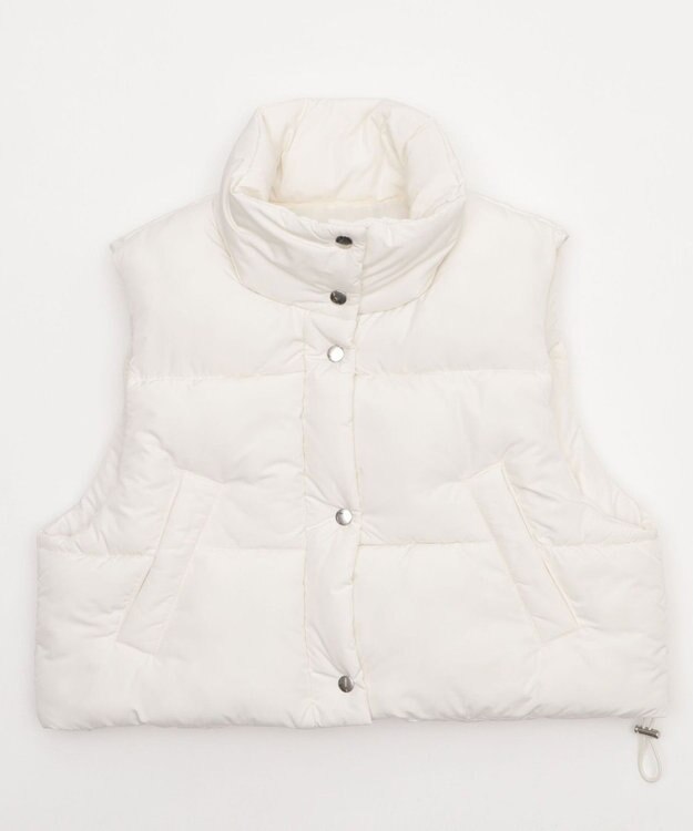 WEGO 【25年秋冬新作】ショートパファーベスト ホワイトアイボリー