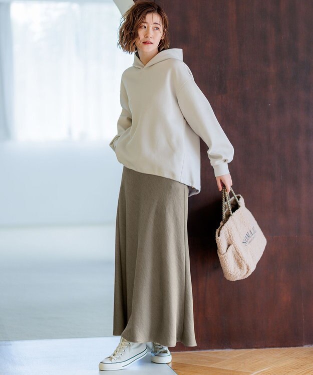 23区 【Oggi掲載/洗える】ヴィンテージダブルサテン ナロー スカート モカ系