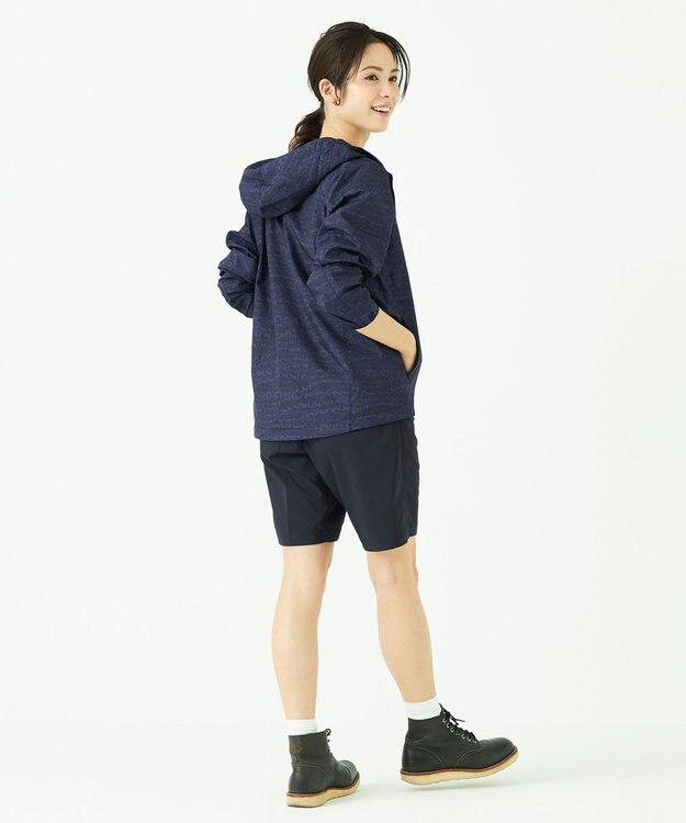 JOSEPH ABBOUD MOUNTAIN スラブシャンブレーストレッチ ショートパンツ ネイビー系