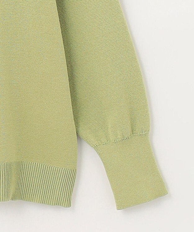 ANY 【洗濯機可】ハーフジップアップ ニットフーディ グリーン