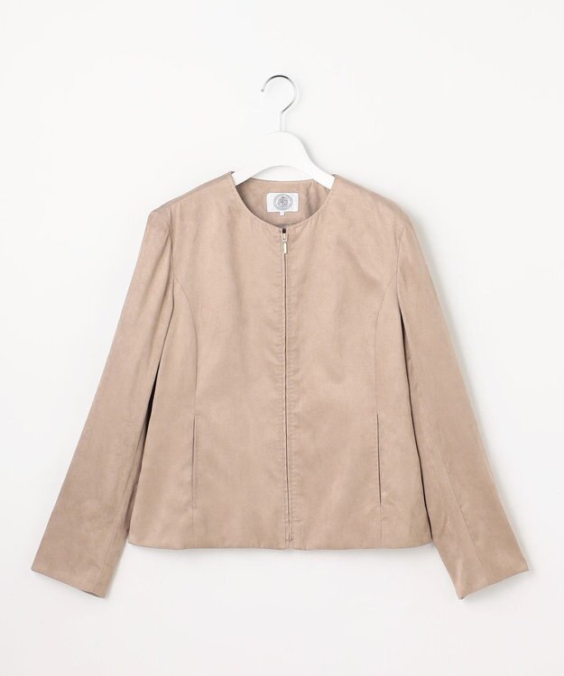 J.PRESS LADIES ライトマイクロスエード ブルゾン ベージュ系