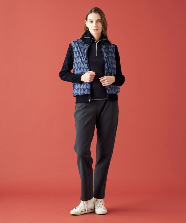 23区GOLF 【WOMEN】ストレッチモール リバーシブル ベスト 1着で2着分のお得感 温度調節に◎ ネイビー系