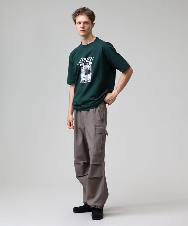 J.PRESS MEN 【AaronChang】【UNISEX】プリント Tシャツ グリーン系