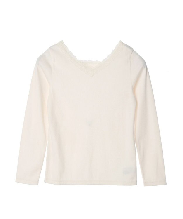 earth music&ecology 前後２ＷＡＹ襟レースプルオーバー Ivory