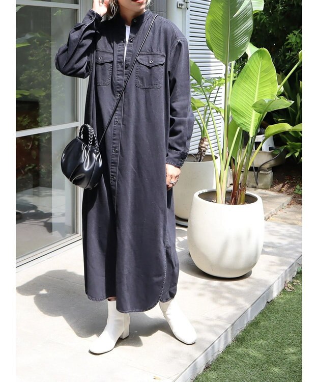 AMERICAN HOLIC デニムシャツワンピース Black