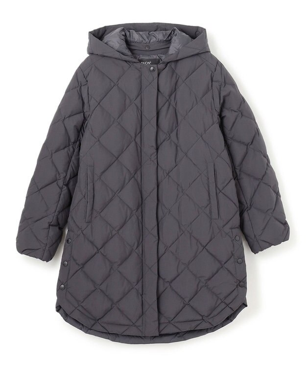 UNFILO 【自宅で洗濯OK / 軽量で暖かい】TAIONコラボ 2WAY キルティングダウン チャコール