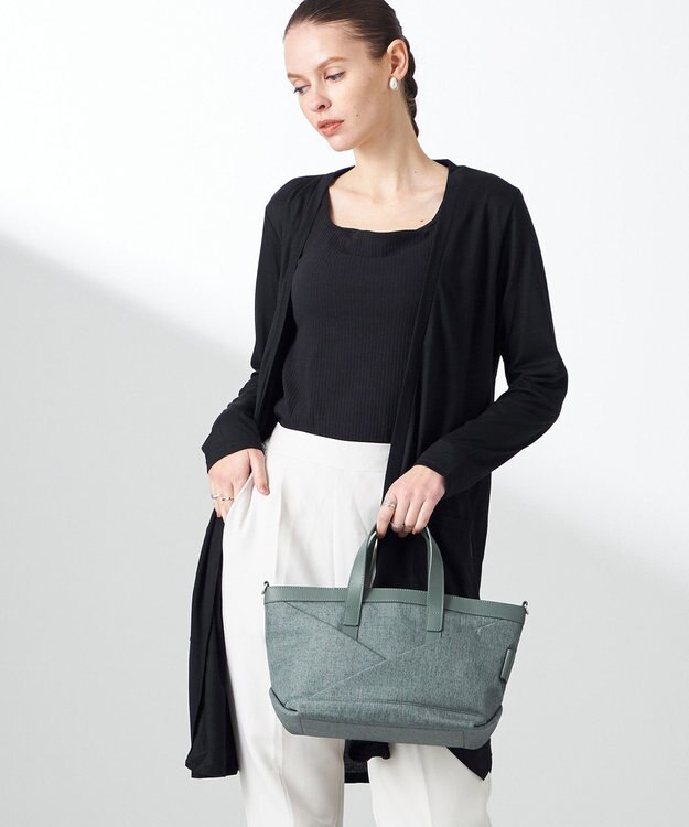 Y'SACCS リネンライク　イニシャルトート　Sサイズ アッシュグリーン【web限定カラー】