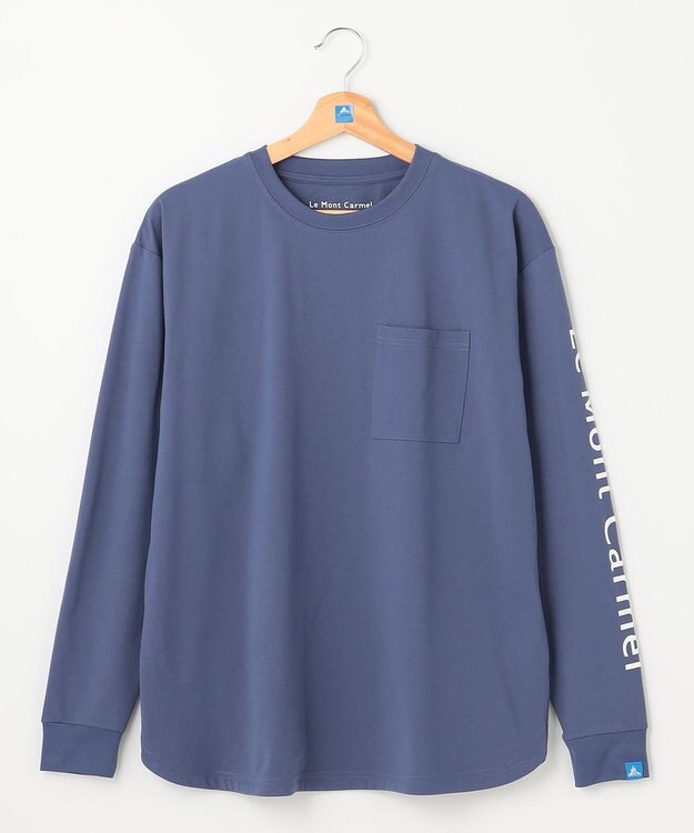 SHARE PARK LADIES 【UNISEX】吸水速乾 ショルダーロゴロングスリーブTシャツ（S・Mサイズ） アッシュネイビー