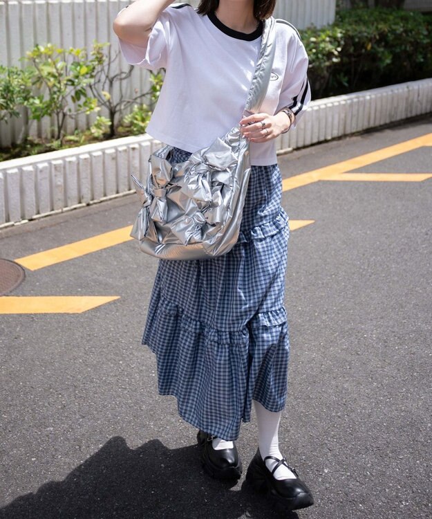 WEGO リボンデザインBIGショルダー ブラック