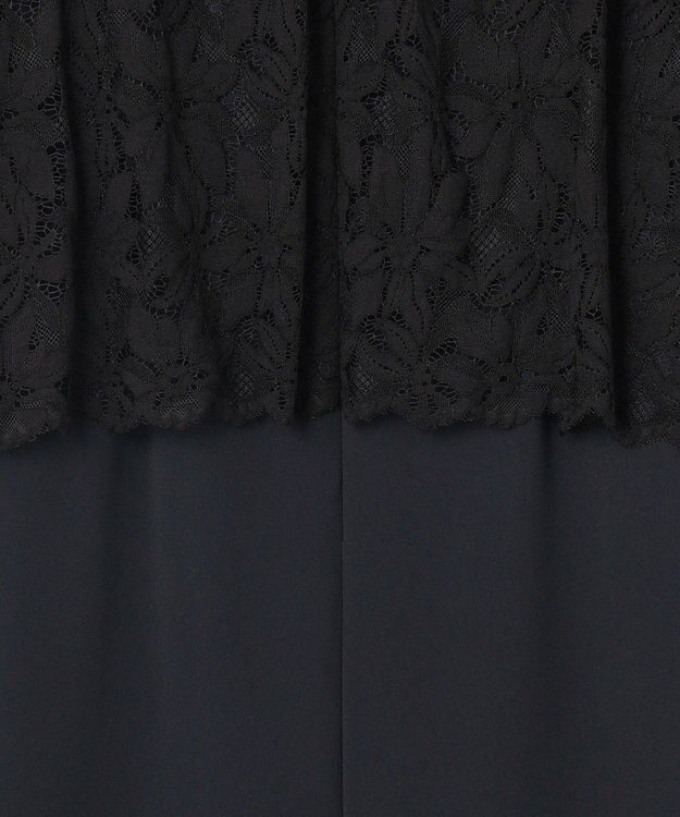 自由区 L 【17号サイズまで展開・カタログ掲載】トリアセダブルクロスレース ワンピース ネイビー