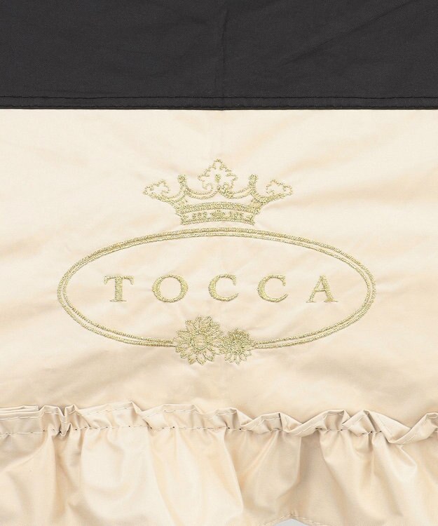 TOCCA 【晴雨兼用・UVカット100%生地】LOGO FRILL UMBRELLA 折り畳み傘 収納バッグ付き ブラック系