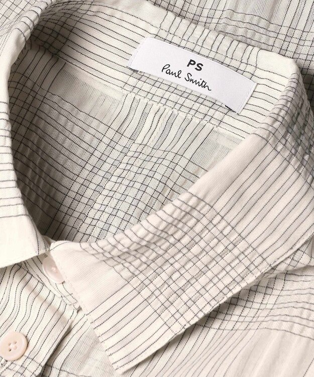 Paul Smith ワッシャーチェック シアー シャツ オフホワイト