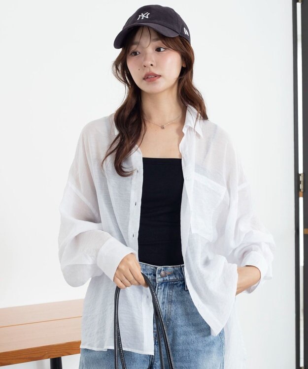 WEGO 【2026年春夏新作】シアーシャツ ホワイト