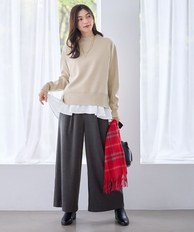 ANY L コーデュロイタックバギーパンツ スレート