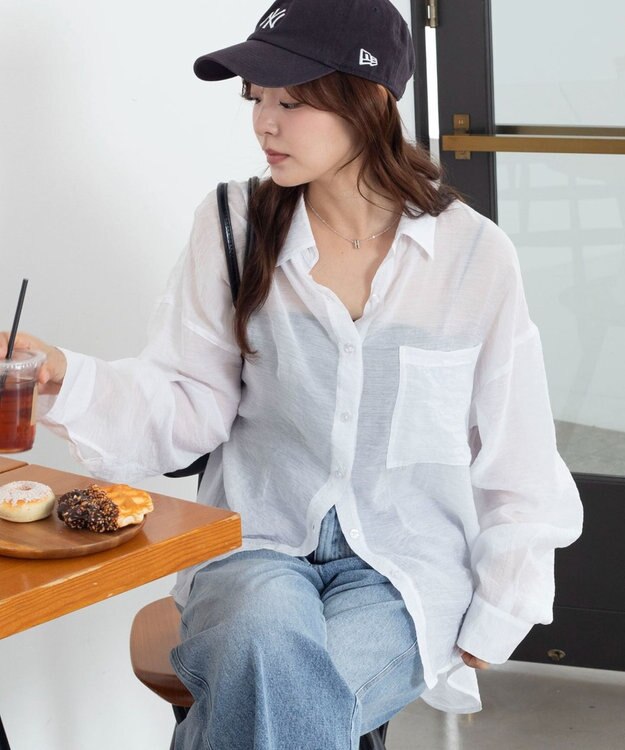 WEGO 【2026年春夏新作】シアーシャツ ホワイト