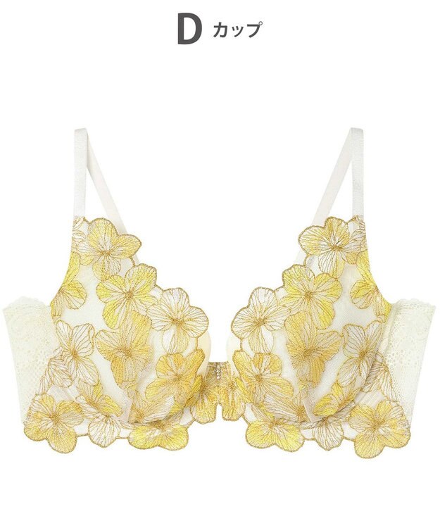 AMPHI ブラジャー ふっくらまる胸キープ 脇高設計 脇・背中スッキリ【Hold Day Bra】 BYJ311 アンフィ／ワコール イエロー