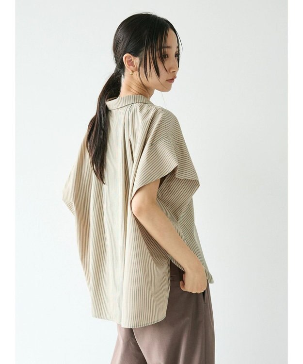 CRAFT STANDARD BOUTIQUE ステンサイドソリッドストライプブラウス① Stripe Green