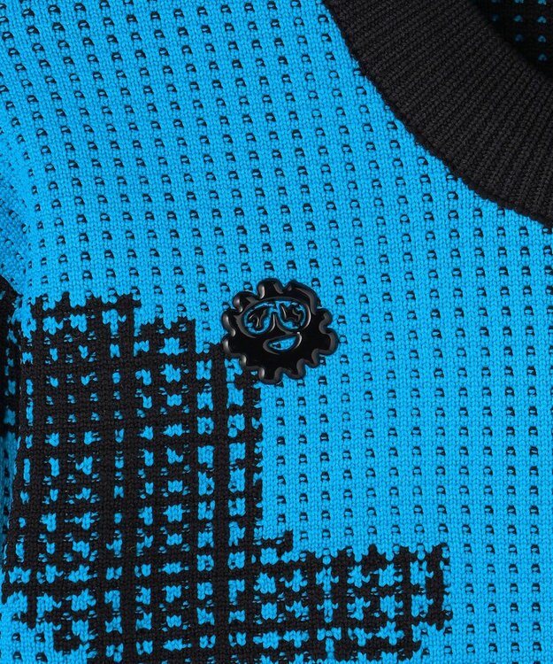 PW CIRCULUS 【WOMEN】Spark dot camouflage 軽量ニット ゴルフウェア レディース ブルー系5