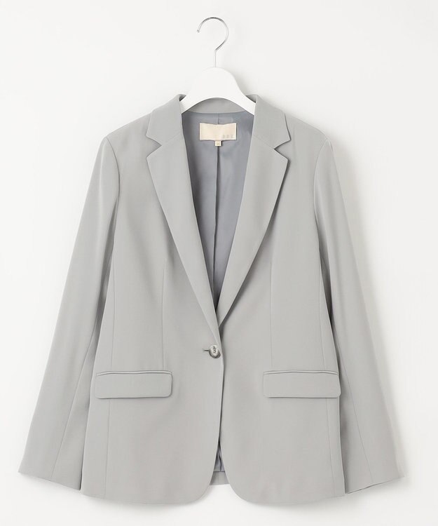 自由区 【XSサイズ～/洗える】ダブルフェイススーティング テーラードジャケット セージ