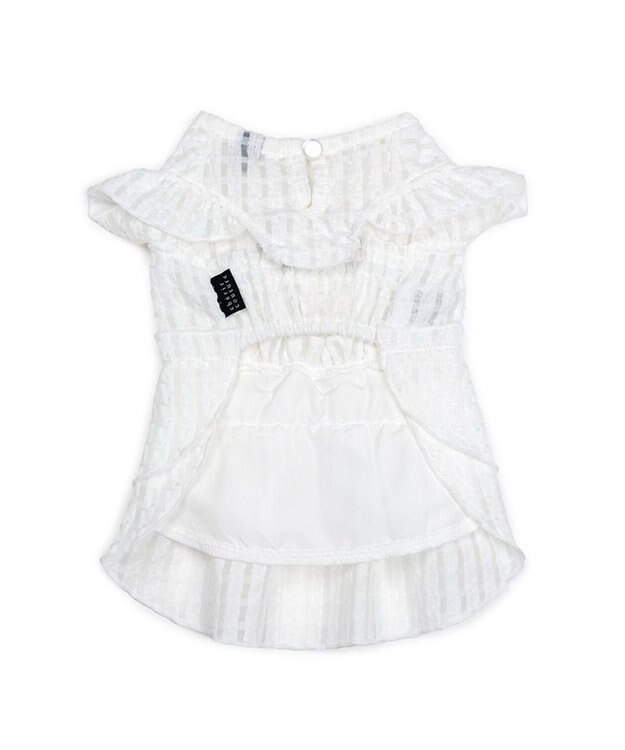 PET PARADISE cherircouture シースルーリボン ワンピース 小型犬 ホワイト