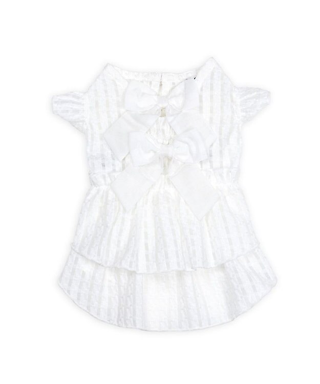 PET PARADISE cherircouture シースルーリボン ワンピース 小型犬 ホワイト