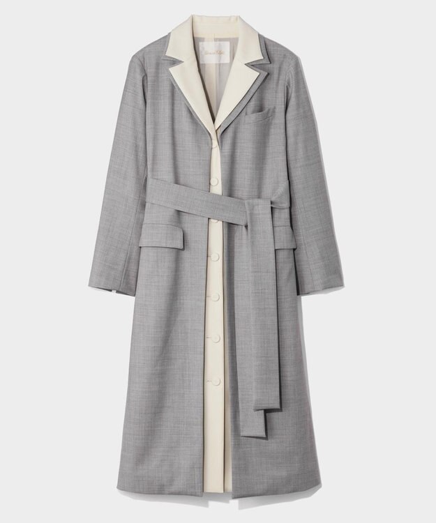 GRACE CONTINENTAL シルクウールコートドレス グレー