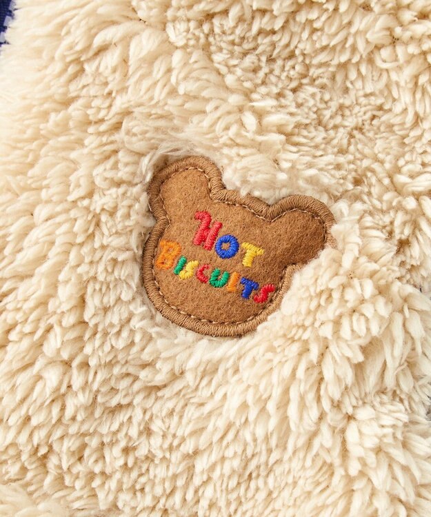 MIKI HOUSE HOT BISCUITS 【80-120cm】 裏ボアフリース リバーシブル総柄ベスト 紺